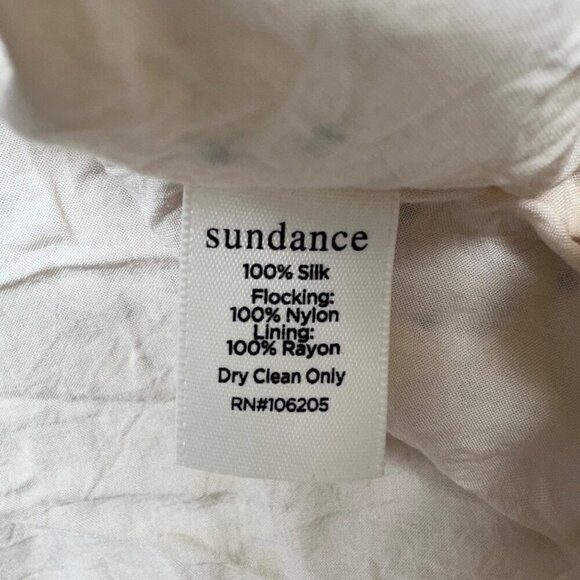 Sundance Silk Chiffon Polka Dot Ruffle Cap Sleeve Top Size Large Cream Coquette - Picture 10 of 11